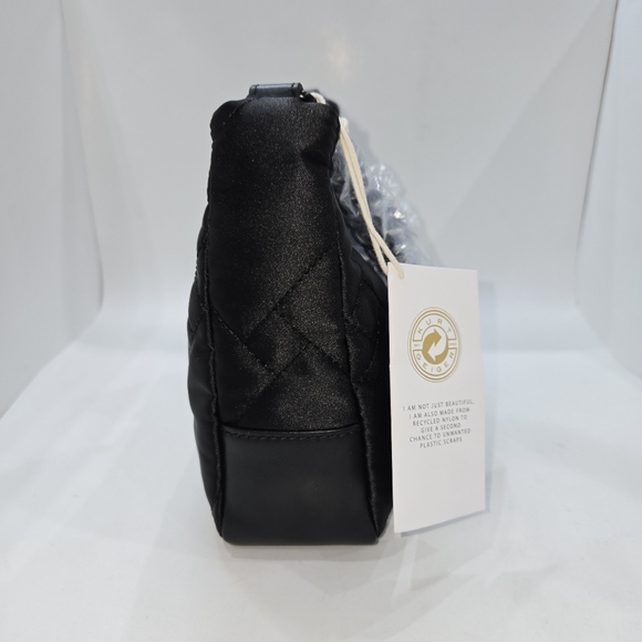 Kurt Geiger London Black Quilted Nylon Convertible Hobo Shoulder Bag. - Picture 6 of 14